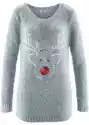 Sweter Bożonarodzeniowy Z Motywem Renifera Z Cekinami