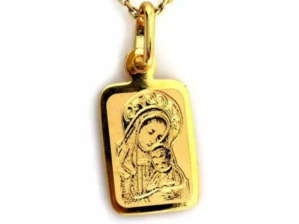 Złoty Medalik 333 Matka Boska Z Dzieciątkiem 8Kt