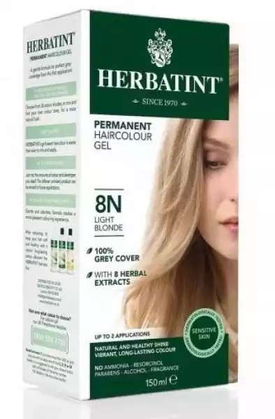 Herbatint Trwała Farba Do Włosów Jasny Blond 8N