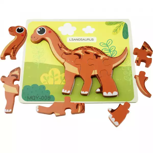 Drewniana Układanka Puzzle Dinozaury Lsanosaurus