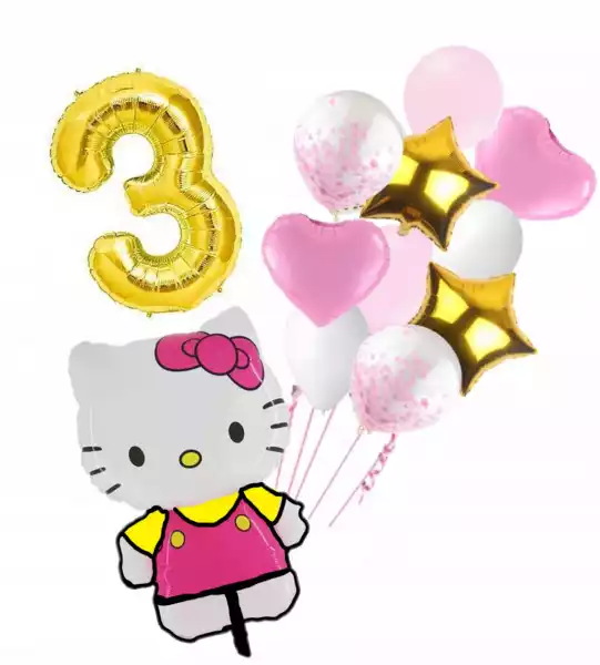 Zestaw Hello Kitty Urodziny Cyfra 3
