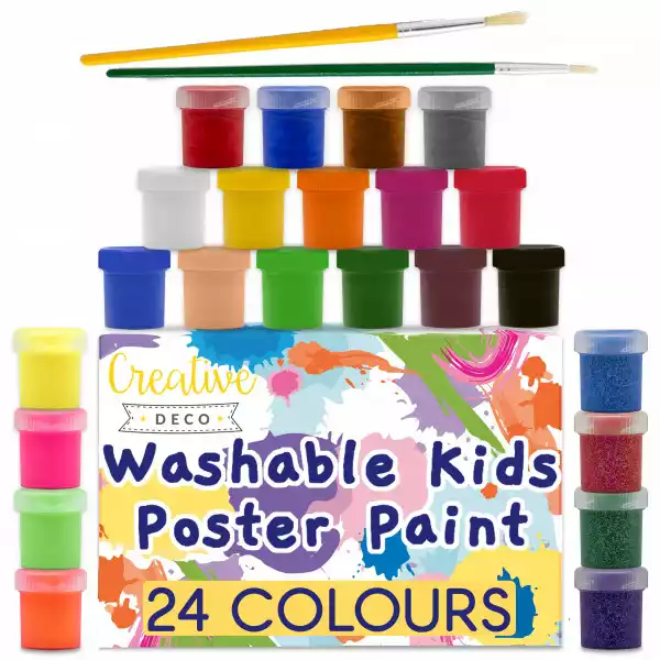 Creative Deco Kolorowe Farby Plakatowe 24 X 20 Ml