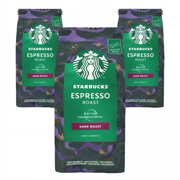 Starbucks Espresso Roast Kawa Ziarnista 3X 200 G