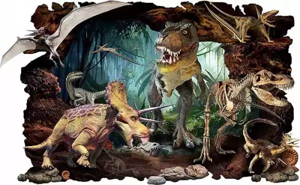 Naklejka Ścienna Na Ścianę Dinozaur 3D Dla Dzieci