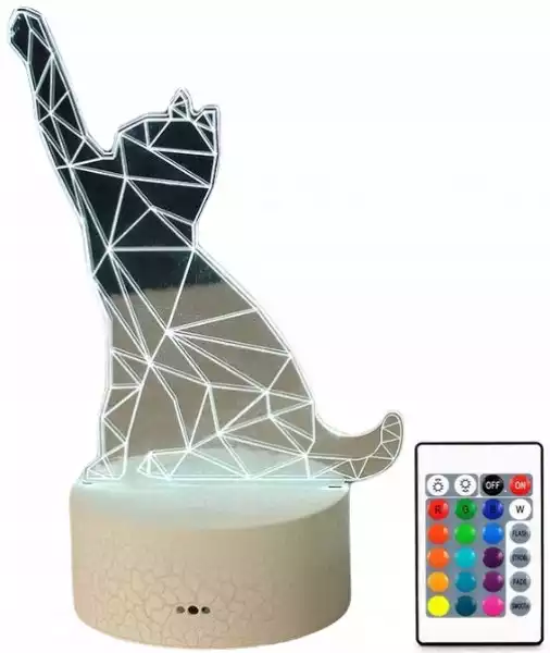 Lampa 3D Led Kotek Łapka Cat Lampa Nocna