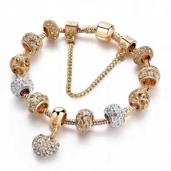 Bransoletka Modułowa Złota Pandora Charms Beads