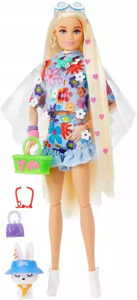 Barbie Extra Lalka Komplet W Kwiatki Hdj45