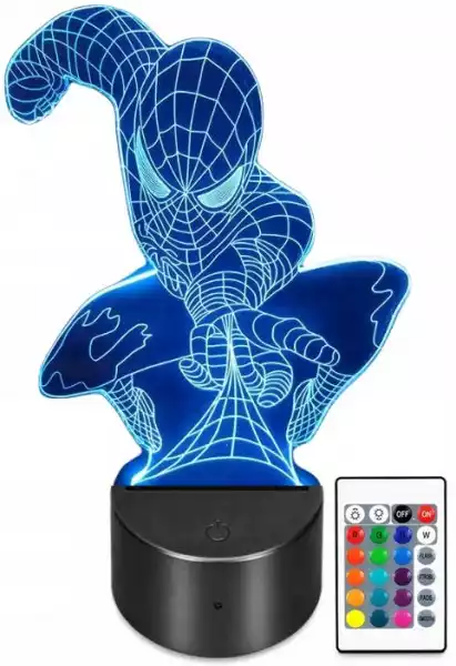Lampa 3D Led Usb Spiderman Film Lampka Nocna