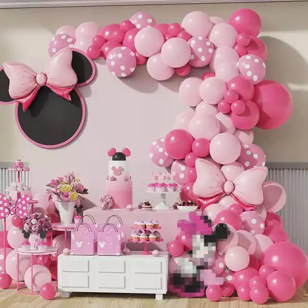 Różowy Bowknot Balloon Urodziny Dekoracja Ślubna