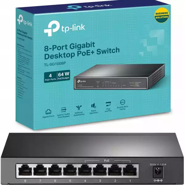 Switch Rj45 Gigabit 8 Portów Tp-Link Tl-Sg1008P