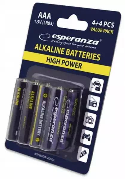 Baterie Alkaliczne Lr03 Aaa X8 1.5V 8 Szt. Blister