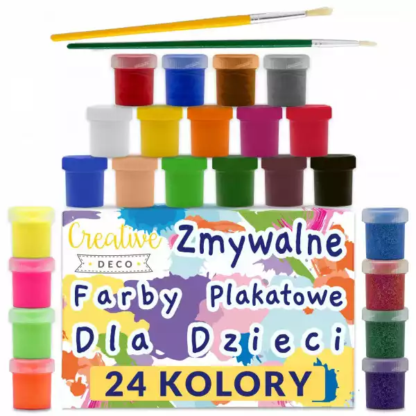 Farby Plakatowe Zestaw Dla Dzieci 24 X 20Ml