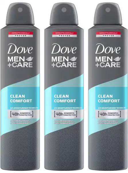 Dove Men Care Clean Comfort Spray 3 X 250Ml