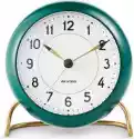 Zegar Stołowy Arne Jacobsen Station Zielono-Biały