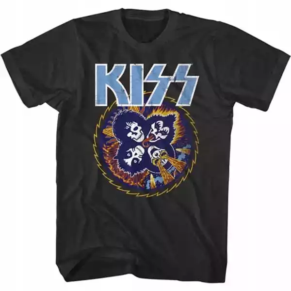 Kiss Skull Circle Black T-Shirt