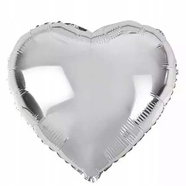 Balon Foliowy Serce Srebrne Serduszko Silver 45Cm