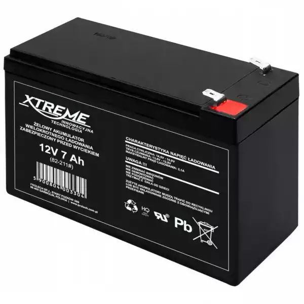Akumulator Bezobsługowy Xtreme Żelowy 12V 7Ah Ups