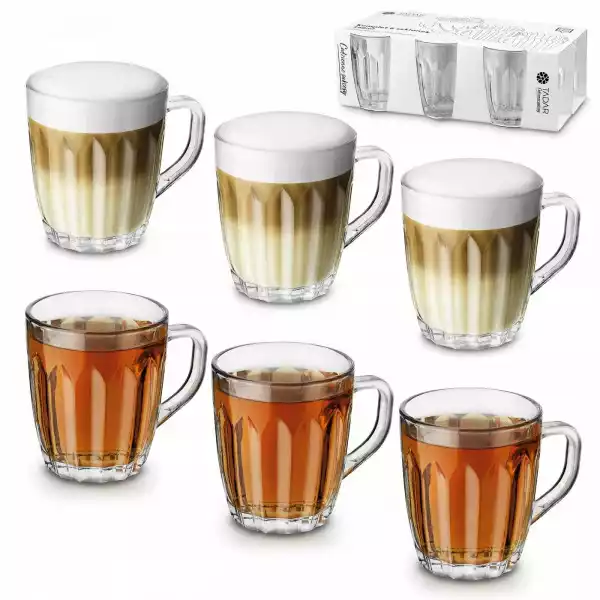 Komplet Kubków Szklanki Do Herbaty Kawy Tadar 6Szt