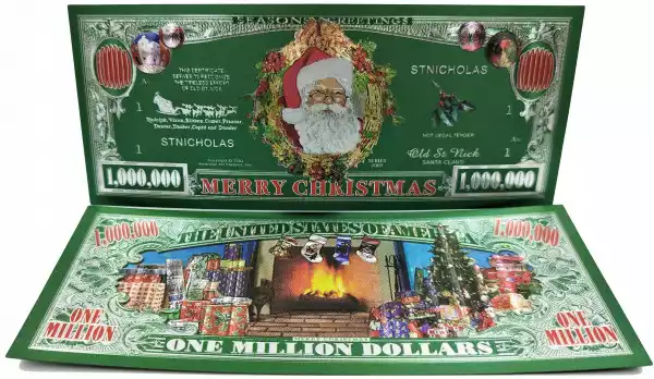 Merry Christmas Banknot Kolekcjonerski Pozłacany