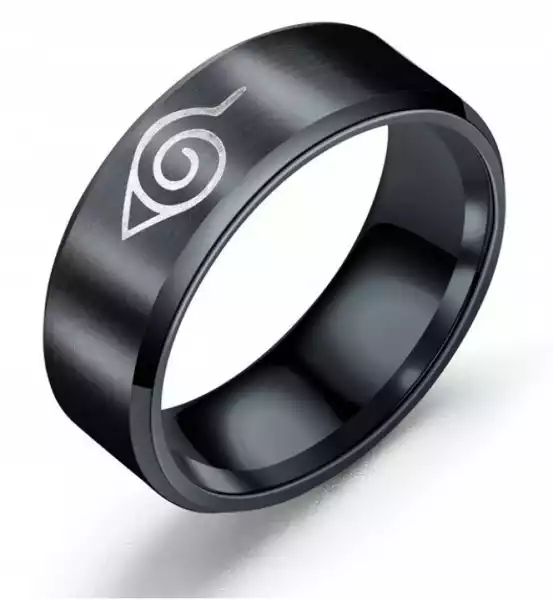 Pierścień Sygnet Naruto Konohona Znak Ze Stali