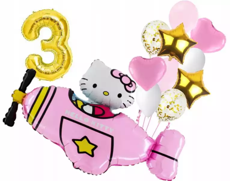 Zestaw Hello Kitty W Samolocie Urodziny Cyfra 3