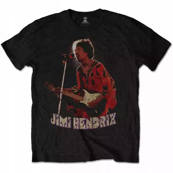 Jimi Hendrix Orange Kaftan Black T-Shirt