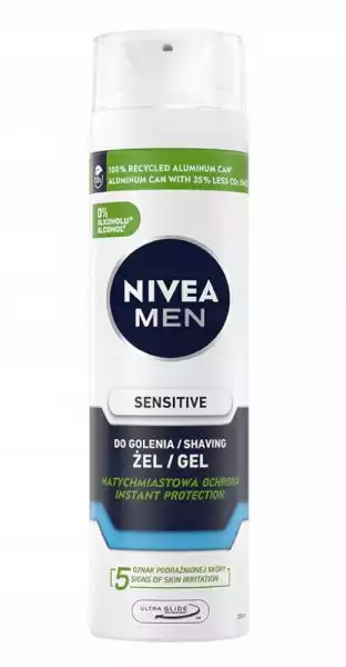 Nivea Men Sensitive Łagodzący Żel Do Golenia 200Ml