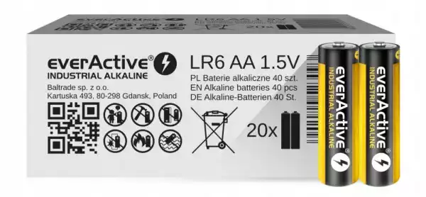 Baterie Alkaliczne Lr6 Aa Everactive Ind 40Szt