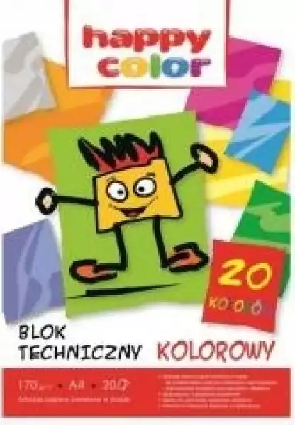 Blok Techniczny Kolorowy A4 20 Kartek Happy Color