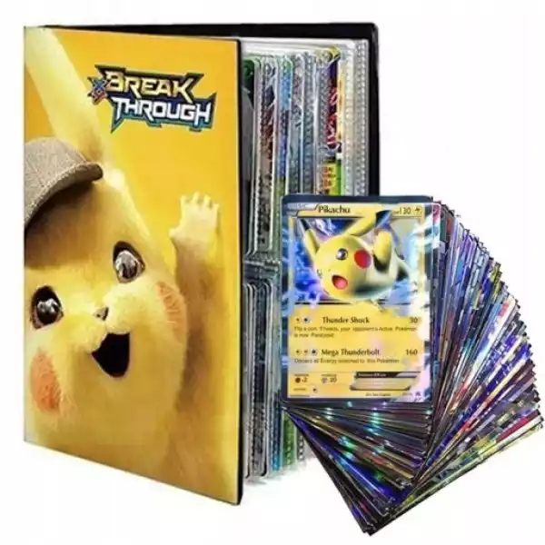 100 Szt Karty +Album Pokemon Zestaw Kolekcjonerski