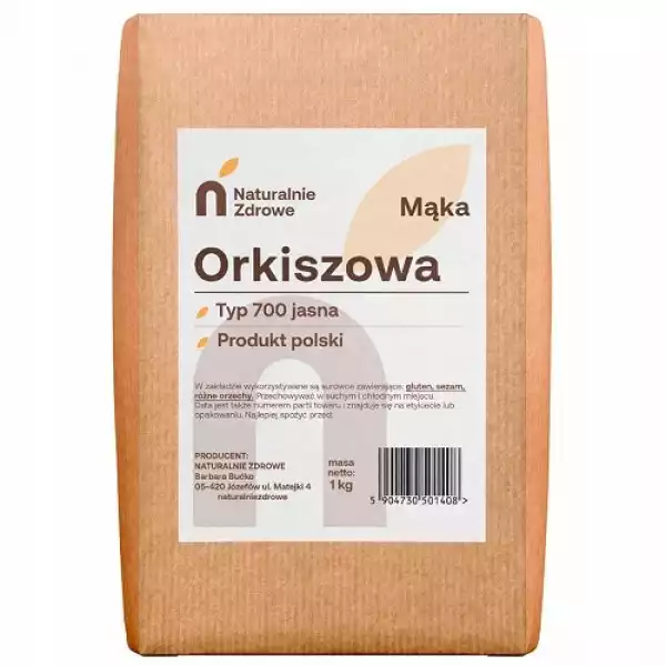 Mąka Orkiszowa Jasna Typ 700 5Kg Naturalnie Zdrowe