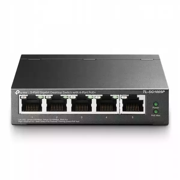 Tp-Link Switch 5X Rj-45 Gigabit 4X Poe+ Tl-Sg1005P