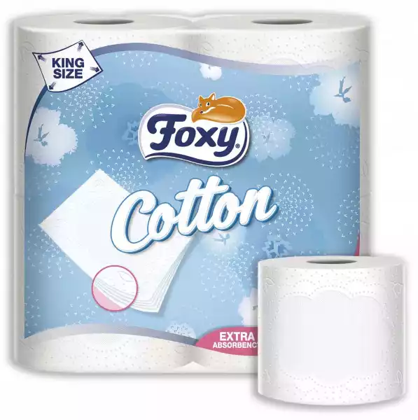 Papier Toaletowy Foxy Cotton 5 Warstw 4 Rolki