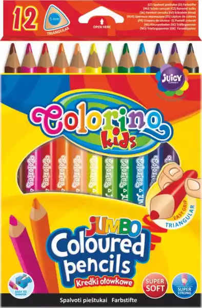 Kredki Ołówkowe Colorino Kids Jumbo Trójkątne 12 K