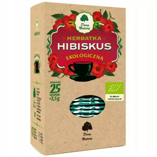 Herbata Bio Kwiat Hibiskusa Dary Natury 25X2,5G