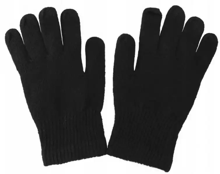 Rękawiczki Męskie Damskie Zimowe Ciepłe Czarne