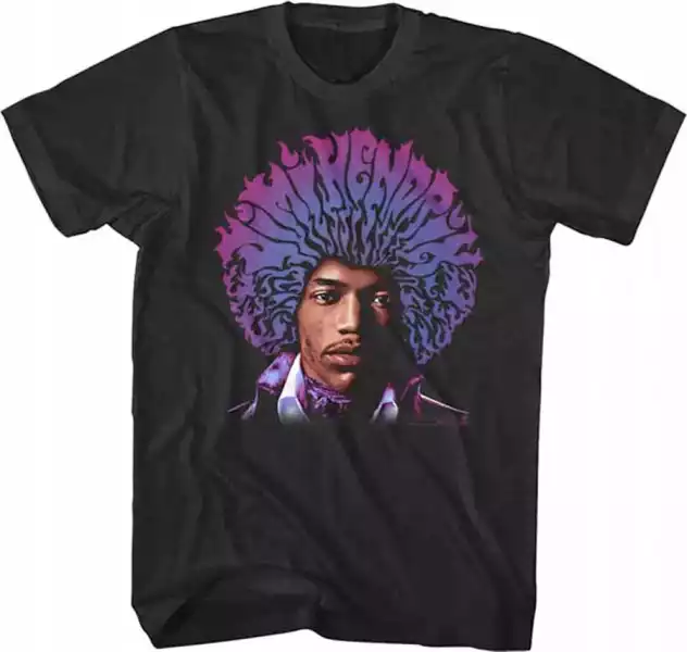 Jimi Hendrix Name Fro Black T-Shirt