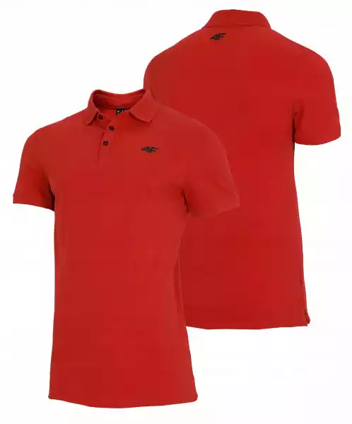 4F Męska Koszulka Polo Tsm356 Czerwony Polówka