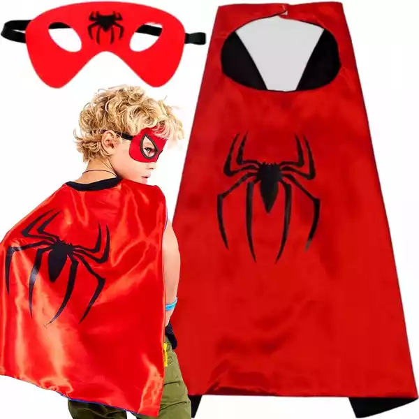 Peleryna Maska 2W1 Spiderman Halloween Dla Dzieci