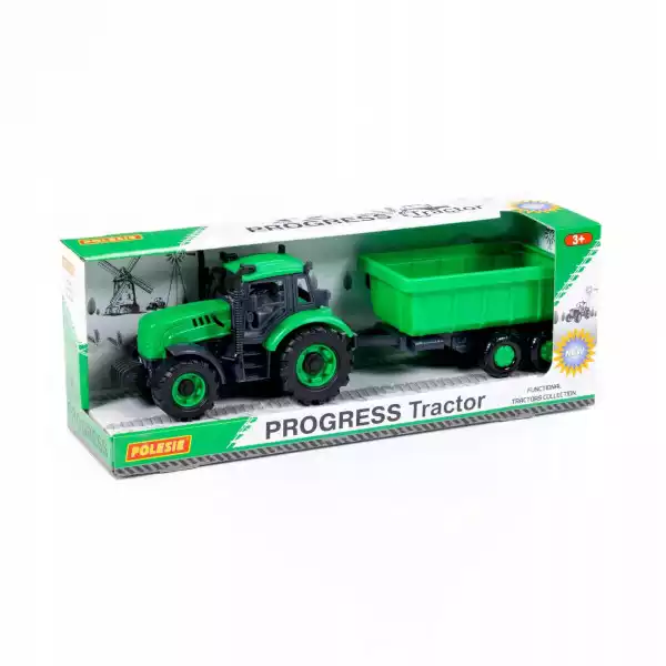 Traktor Progress Inercyjny Z Przyczepą Zielony