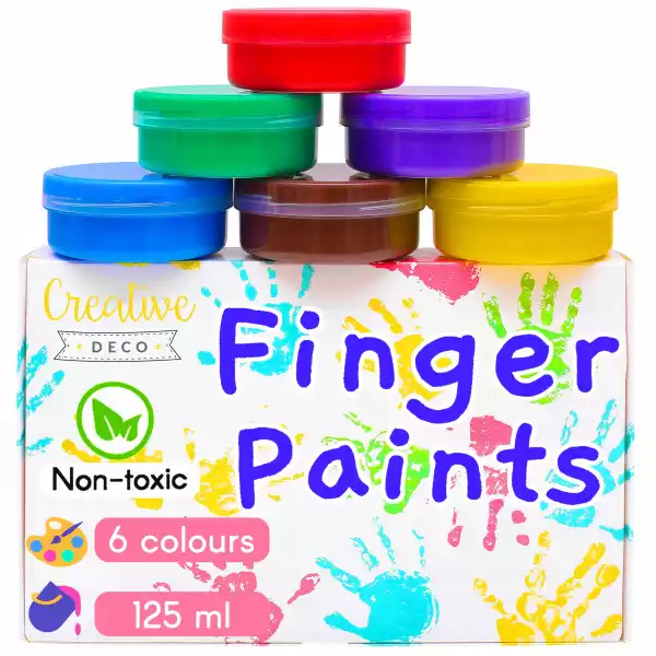 Creative Deco Farby Do Malowania Palcami 6 X 125Ml
