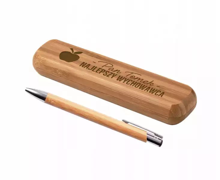 Zestaw Długopis W Etui Z Bambusa Eco Grawer