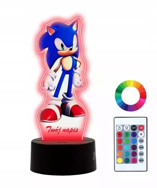 Lampka Nocna Z Nadrukiem 3D Led Sonic Imię