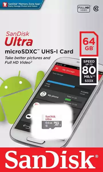 Karta Pamięci Sandisk Ultra Micro Sd Sdxc 64Gb
