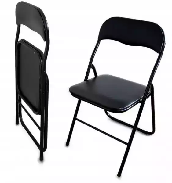 Krzesło Krzesełko Składane Ogrodowe Biurowe Czarne