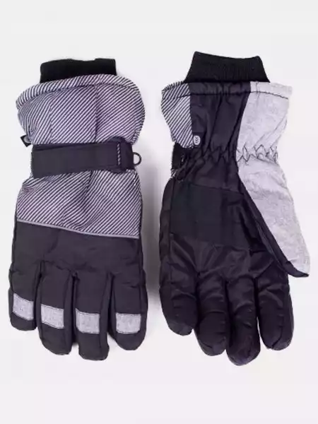 Rękawiczki Męskie Zimowe Ciepłe Grube Czarne 22 Cm