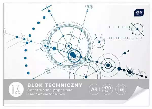 Blok Techniczny Biały A4 10 Kartek Interdruk 005