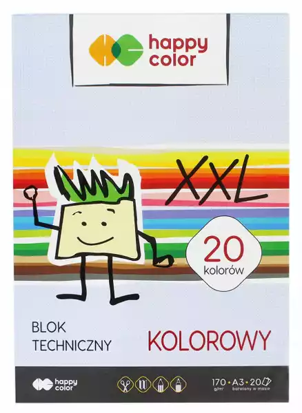Blok Techniczny Kolorowy A3 Happy Color 20K 170G