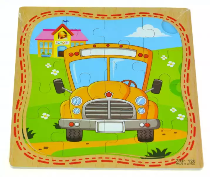 Edukacyjna Układanka Drewniana Puzzle Autobus