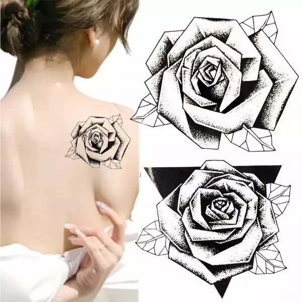Tatuaż Zmywalny Tymczasowy Motyw Róże Kwiat